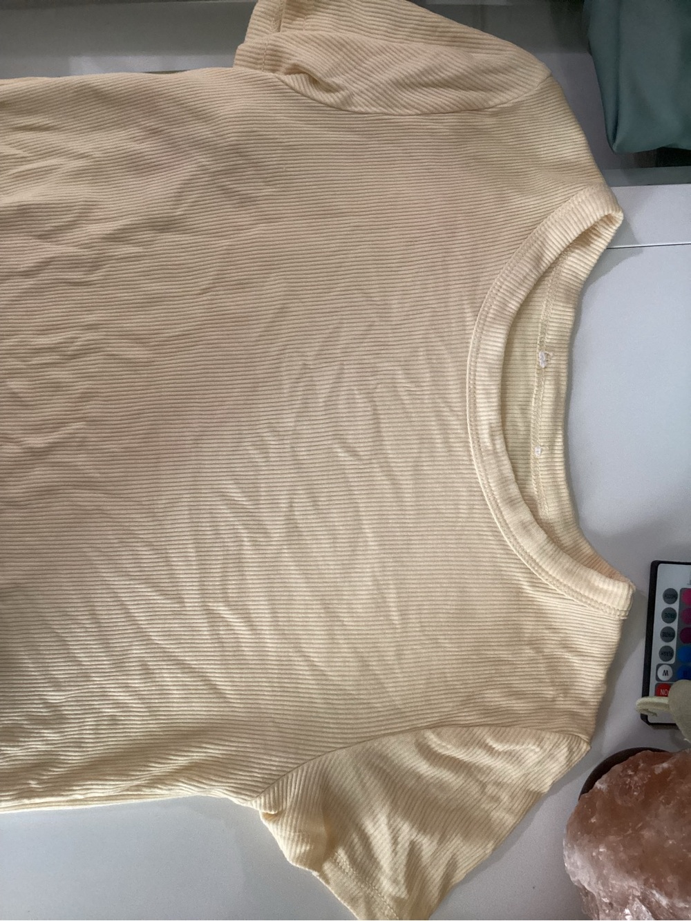 Target Soft Ribbed Crewneck Tee in Light Yellow